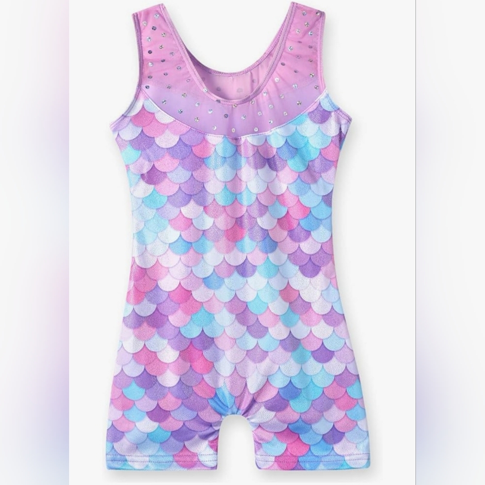Girls Leotards for Gymnastics with Mermaid Design and sparkle dance 7